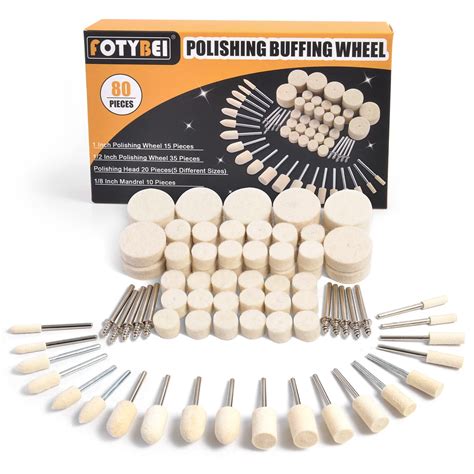 FOTYBEI 80PCS Polishing Buffing Wheel For Dremel Polishing Kit Wool