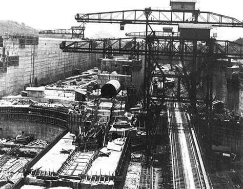 Panama Canal Miraflores Locks construction 1912 image