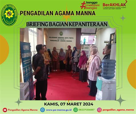 Briefing Pagi Bagian Kepaniteraan PA Manna Pengadilan Agama Manna