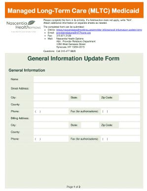 Fillable Online Managed Long Term Care Mltc Medicaid Managed Long Term