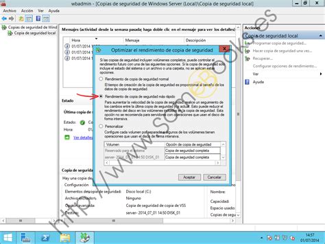 Configurar Opciones De Rendimiento En Las Copias De Seguridad De