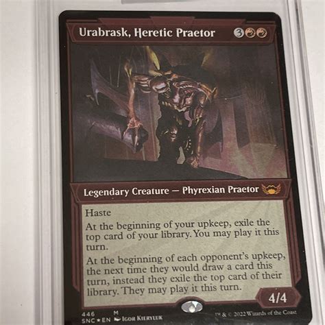 MTG Urabrask Heretic Praetor Showcase FOIL ETCHED Streets Of New