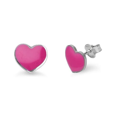 Orecchini In Argento Con Cuore Fucsia Alfieri St John Luxury