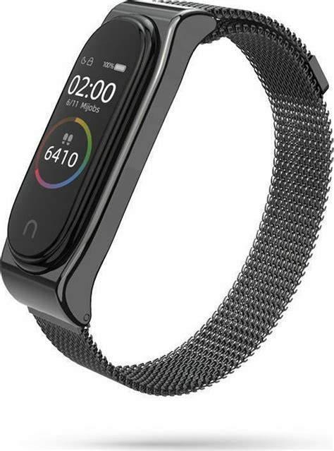 Milanese Stainless Steel Λουράκι Μεταλλικό Μαύρο Mi Band 3 Mi Smart