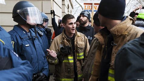 BBC News In Pictures Michigan Right To Work Protests