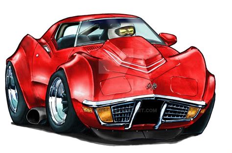 Chevroletcorvetteclassiccars Corvette Art Car Cartoon Car Artwork