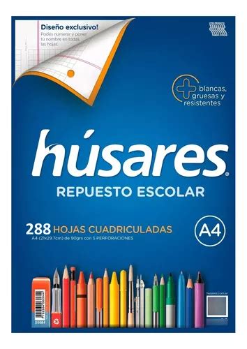 Repuesto Husares A Grs X Hojas Cuadriculadas