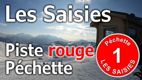 Les Saisies Ski Alpin Piste rouge Péchette février 2023 4K