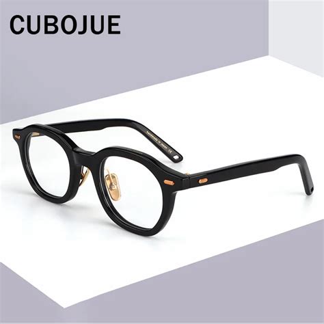 Cubojue Eye Glasses Frame Men Women Acetate Thick Eyeglasses Man Optic