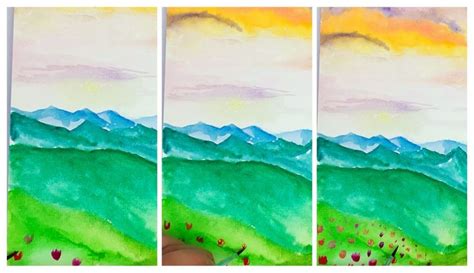 Easy Landscape Watercolor Painting For Kids and Beginners - RiseBrite