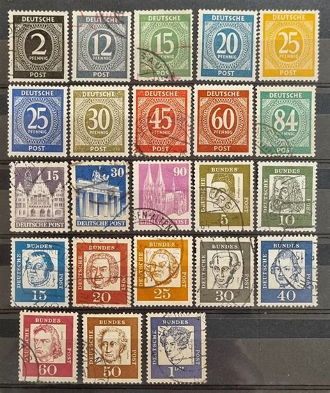 Early West Germany Stamps Late 1940s Post War Europe Lot Hobbies