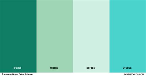 Turquoise Green Color Scheme Palettes