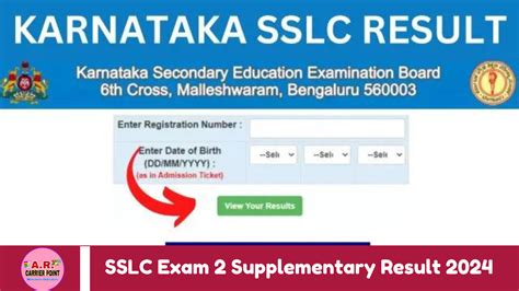 Sslc Exam Supplementary Result Ar Carrier Point