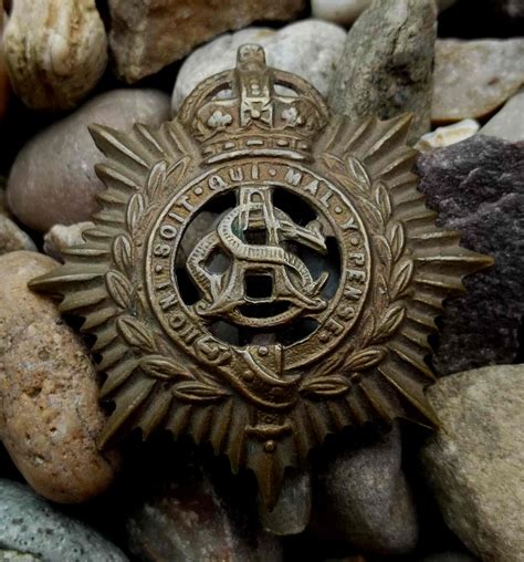 British Army Service Corps Asc Gvr Cap Badge Ww1 Woodward Original Maker Marked On Ebid United