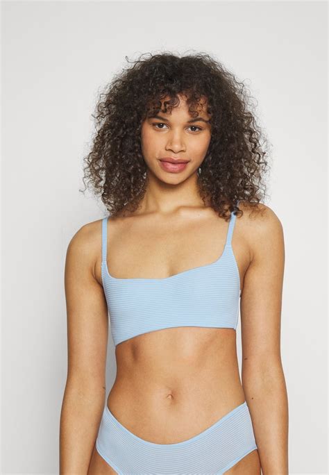 Esprit Jaquard Stripe K Par Haut De Bikini Pastel Blue Bleu Clair