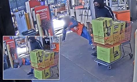 Moment Shoplifter Shoved Home Depot Worker 82 To The Ground After He Tried To Stop The Thief