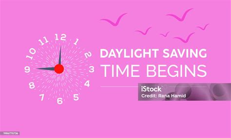 Daylight Saving Time Begins Observed Every Year Of March Daylight Concept Vector Banner Flyer