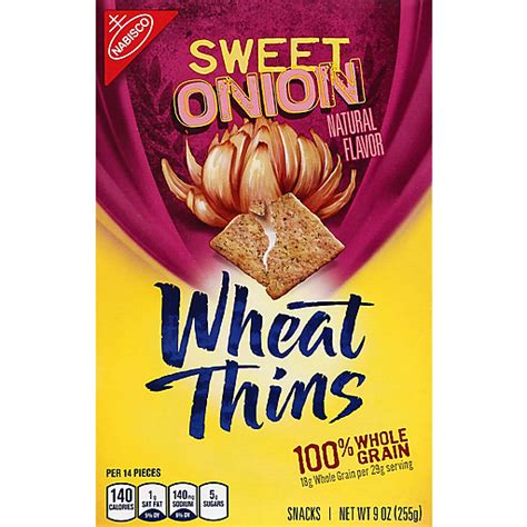 Nabisco Wheat Thins Sweet Onion Snacks 9 Oz Box Wheat And Multi Grain
