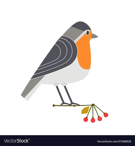 Cute Robin Icon Royalty Free Vector Image Vectorstock