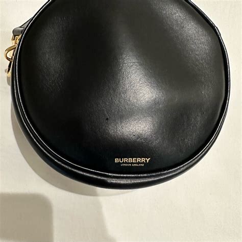 Burberry Louise Round Bag In Black Leather Gem