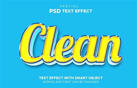 Effet De Texte Propre Objet Intelligent Modifiable PSD Premium