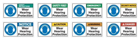 Wear hearing protection sign on white background 2802778 Vector Art at ...