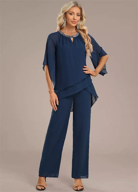 Rotita USD 43 98 In 2024 Jumpsuit With Sleeves Round Neck