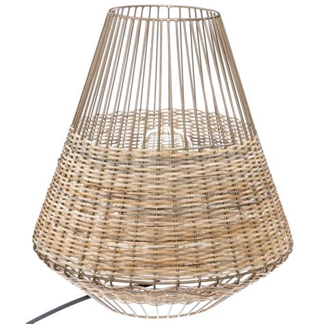 LAMPA STOŁOWA Z WIKLINY PLECIONY KLOSZ BOHO STYL 13246040046 Allegro pl