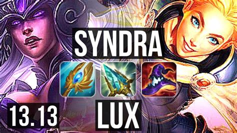 SYNDRA Vs LUX MID 8 9M Mastery 2000 Games 11 2 7 Legendary NA