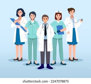 Medical Team Doctor Nurse Assistant Cartoon Stock Vector (Royalty Free) 2247078875 | Shutterstock