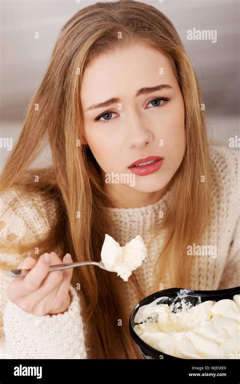 Woman Eating Ice Cream Hi Res Stock Photography And Images Alamy