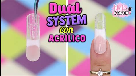 UÑas AcrÍlicas Con Dual System Uñas Express Youtube