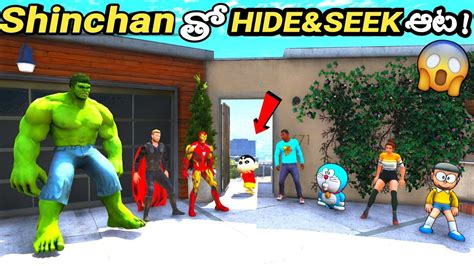 Gta Shinchan Playing Hide Seek With Avengers In Gta Youtube