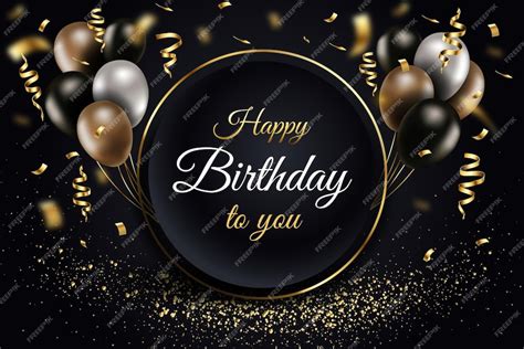 Premium Vector Happy Birthday With Realistic Luxury Balloons