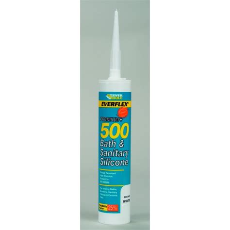 Everbuild Everflex 500 Bath And Sanitary White Silicone Sealant