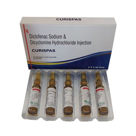 Diclofenac Sodium And Dicylomine Hydrochloride Injection 2ml General