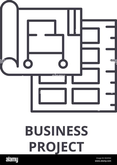 Business project line icon concept. Business project vector linear ...