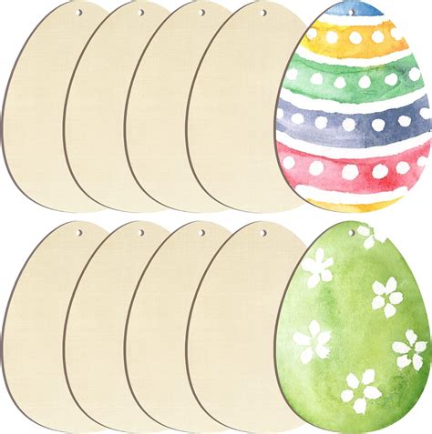 Amazon Large Size 7 Wooden Easter Ornaments To Paint Egg Wooden