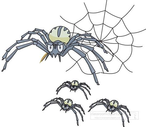 Spider Web Baby Spiders Classroom Clip Art