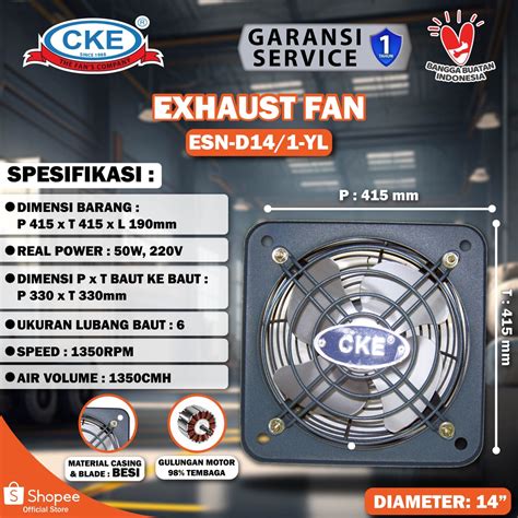 Jual KIPAS DINDING CKE Exhaust Fan Standard DBN ESN D14 1 YL 14 Inch