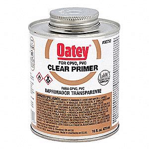 OATEY Clear PVC Primer, Size 16, For Use With PVC Pipe And Fittings - 39AN79|30752 - Grainger