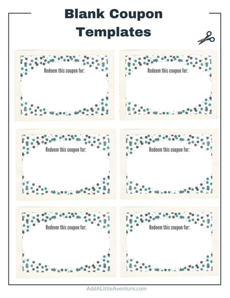 Printable Blank Reward Coupon Template Fillable Form