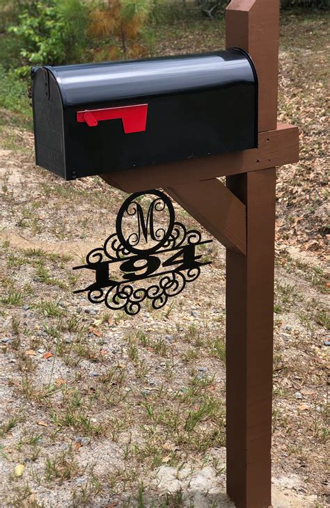 Custom Monogram Mailbox Address Sign Etsy