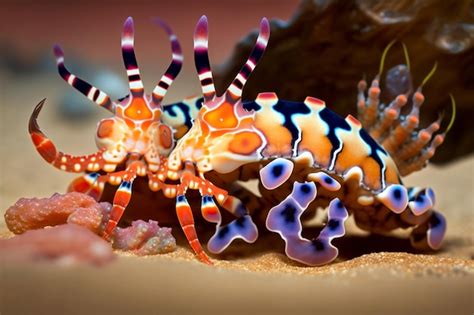 Premium AI Image | A colorful sea slug is on the sand.