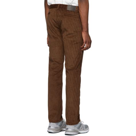 Naked And Famous Denim Brown Velvet Twill Chinos Naked And Famous Denim