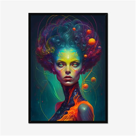 Printable Alien Woman Portrait Printable Art Digital Print Etsy