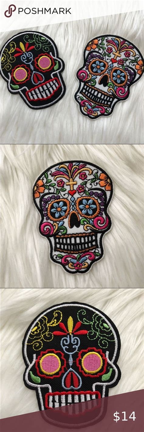 Sugar Skull Iron On Patch Sugar Skull Iron On Patches Skull