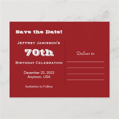 Save The Date 70th Birthday Party Invitation Zazzle