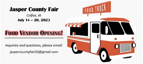 2023 Food Vendors Needed by Jasper County Fair