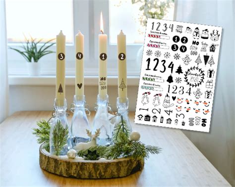 DIN A4 WEIHNACHTEN Tattoofolie ADVENT für Kerzen Keramik Kindershop